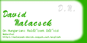 david malacsek business card